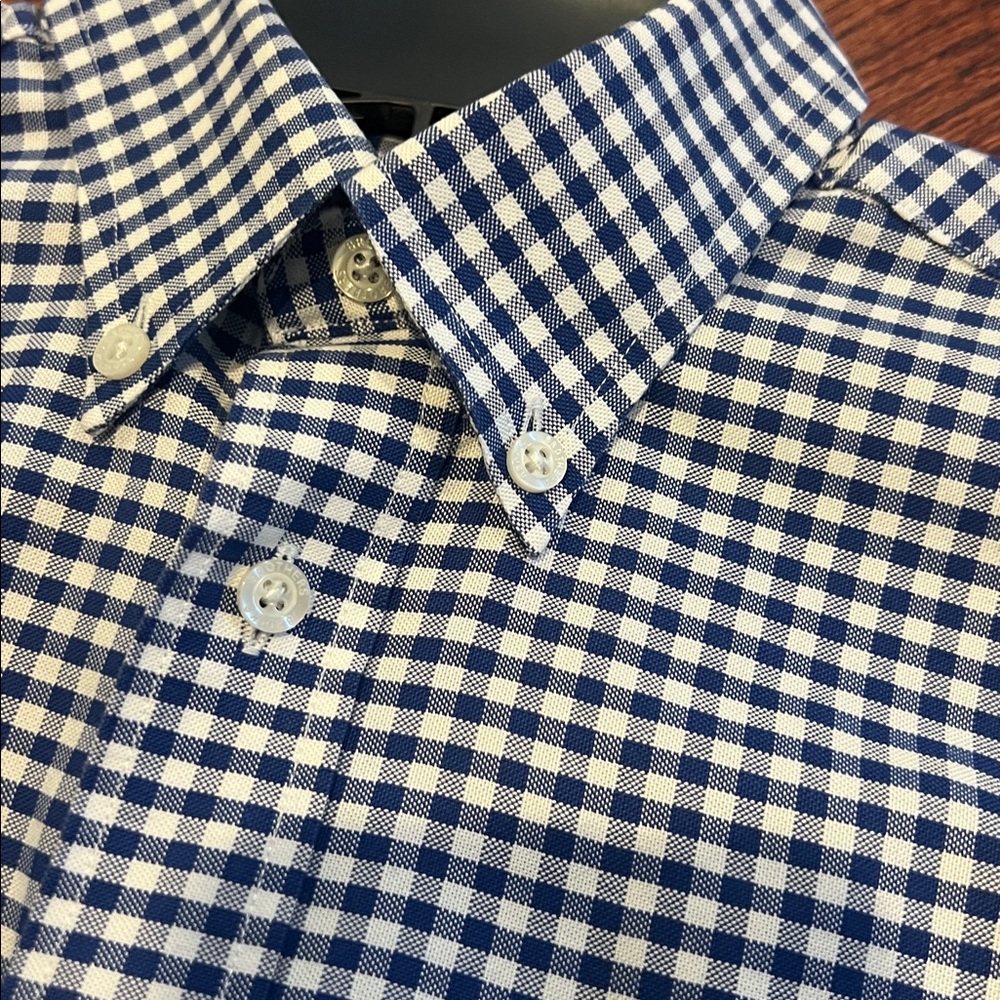 Boys Brooks Brothers Checkered Dress Shirt Size M Non-Iron - Picture 2 of 9
